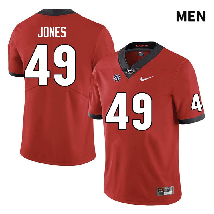 Georgia Bulldogs Men's Gleaton Jones #49 Red Anniversary Stitched College UGA Football Jersey 23RZ017BQ